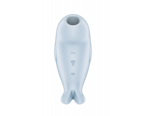 Вакуумный стимулятор клитора с вибрацией Satisfyer Seal You Soon, силикон, голубой, 11 см