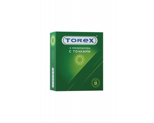 Презервативы Torex, точечные, латекс, 18,5 см, 5,4 см, 3 шт.