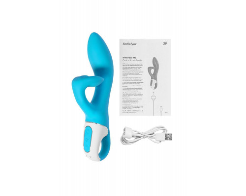 Нереалистичный вибратор Satisfyer Embrace me, силикон, бирюзовый, 22,5 см