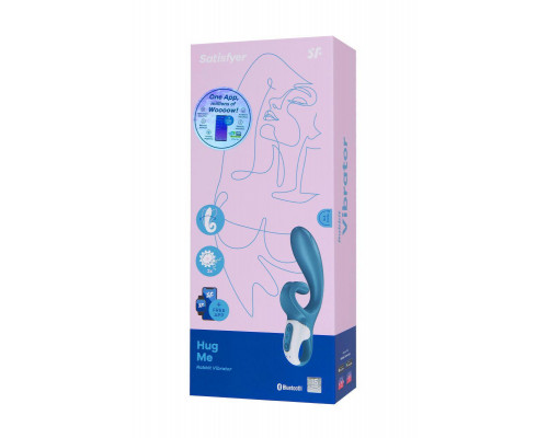 Нереалистичный вибратор Satisfyer Hug me Connect App, силикон, серо-голубой, 20,5 см