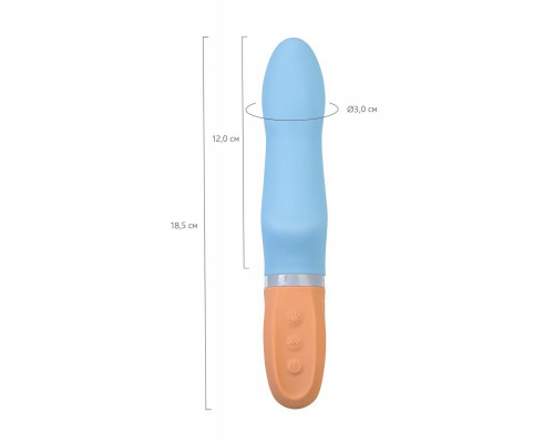 Вибратор Flovetta BLUEBELL, силикон, голубой, 18,5 см