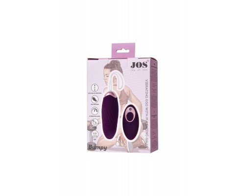 Виброяйцо с имитацией фрикций JOS Bumpy, силикон, фиолетовое, 9 см