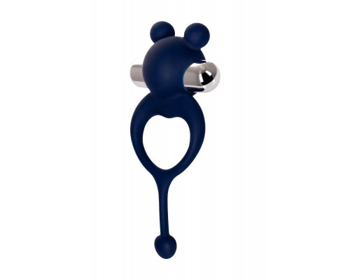 Виброкольцо с хвостиком JOS MICKEY, силикон, синий, 12,5 см