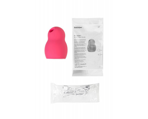Вакуумный стимулятор клитора с вибрацией Satisfyer Pro To Go 1, красный, 9 см