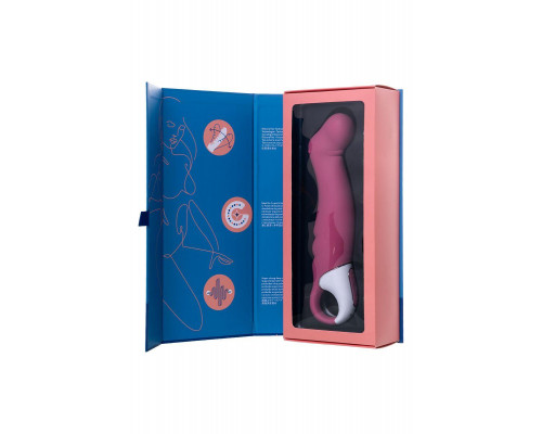 Нереалистичный вибратор Satisfyer Petting Hippo, силикон, малиновый, 22,9 см.