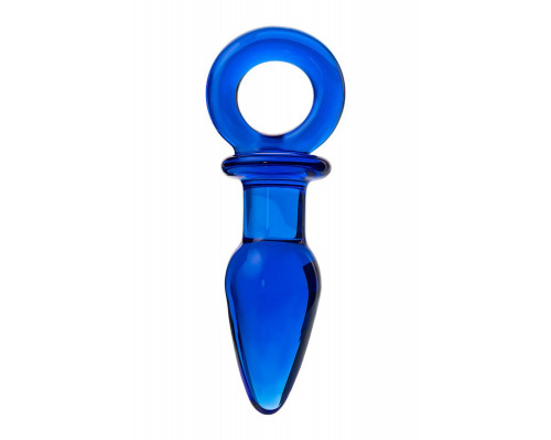 Анальная втулка Sexus Glass, стекло, синяя, 14 см, Ø 3,5 см