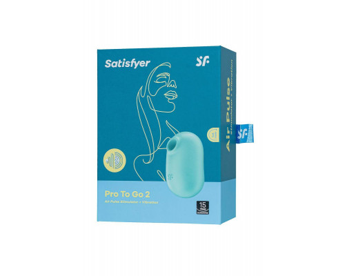 Вакуумный стимулятор клитора с вибрацией Satisfyer Pro To Go 2, мятный, 8,5 см