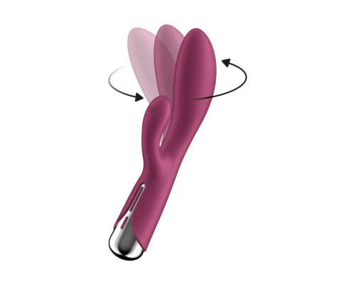 Вибратор-кролик с ротацией Satisfyer Spinning Rabbit 1, силикон, бордовый, 20,5 см