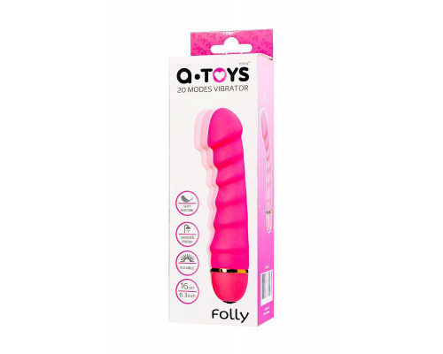 Нереалистичный вибратор A-Toys by TOYFA Folly, силикон, розовый, 16 см