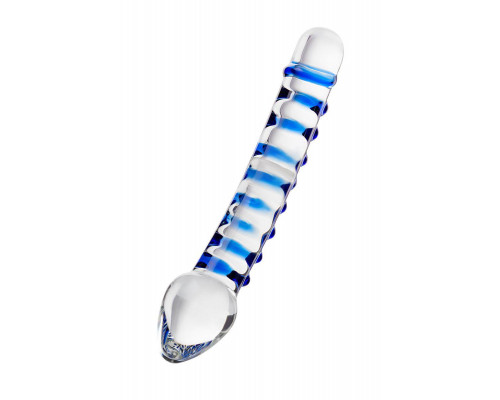 Двусторонний фаллоимитатор Sexus Glass, стекло, прозрачный, 20 см