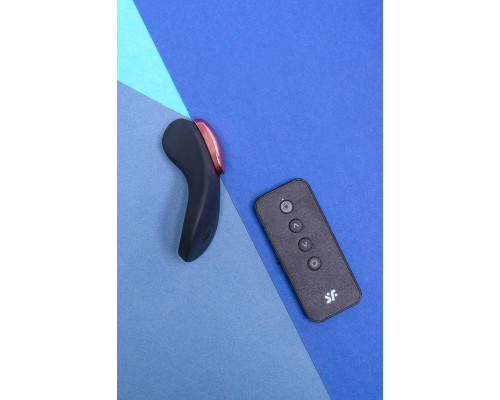 Вибровкладыш в трусики Satisfyer Little Secret Connect App с пультом ДУ, силикон, чёрный, 8,57 см