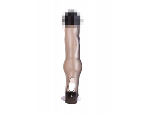 Насадка на пенис с вибрацией XLover by TOYFA, TPE, черный прозрачный, 19,4 см