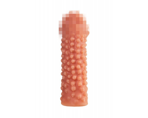 Насадка реалистичная KOKOS PENIS SLEEVE с дополнительной стимуляцией, TPE, телесная, 16.5 см