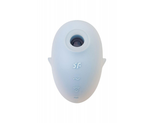 Вакуум-волновой стимулятор клитора с вибрацией Satisfyer Cutie Ghost, силикон, голубой, 9,1 см