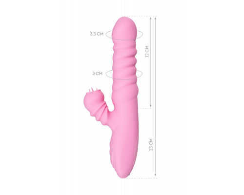 Вибратор JOS Lixy, с функцией Up&Down, силикон, розовый, 23 см