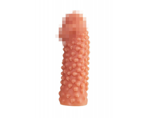 Насадка реалистичная KOKOS PENIS SLEEVE с дополнительной стимуляцией, TPE, телесная, 16.5 см