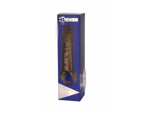 Насадка на пенис XLover by TOYFA для увеличения размера, TPE, черный прозрачный, 15,5 см