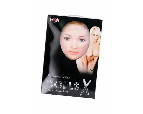 Кукла надувная Dolls-X by TOYFA Liliana с реалистичной головой, блондинка, с двумя отверстиями