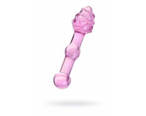 Двусторонний фаллоимитатор Sexus Glass, стекло, розовый, 17 см