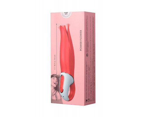 Нереалистичный вибратор Satisfyer Vibes Power Flower, силикон, красный, 18,8 см.