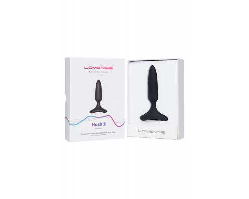Анальная втулка LOVENSE Hush 2 (XS), силикон, черная, 12,1 см, Ø 2,5 см