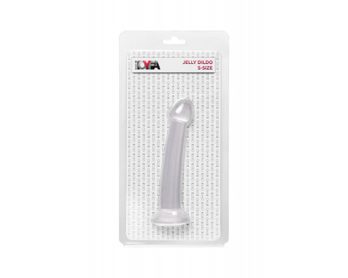 Нереалистичный фаллоимитатор TOYFA Basic Jelly Dildo S, TPE, прозрачный, 15,5 см