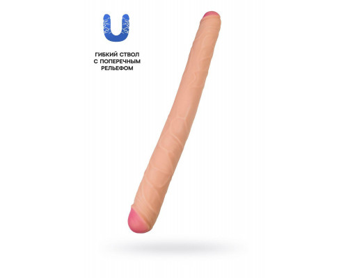 Фаллоимитатор RealStick Brutal Castor двусторонний, neoskin, телесный, 56 cм
