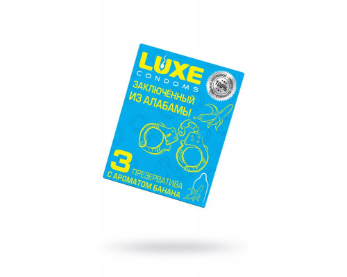 Презервативы Luxe, конверт «Заключенный из Алабамы», латекс, банан, 18 см, 5,2 см, 3 шт.