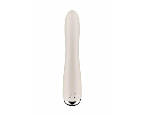 Вибратор для точки G  с ротацией Satisfyer Spinning Vibe 1, силикон, бежевый, 17,8 см