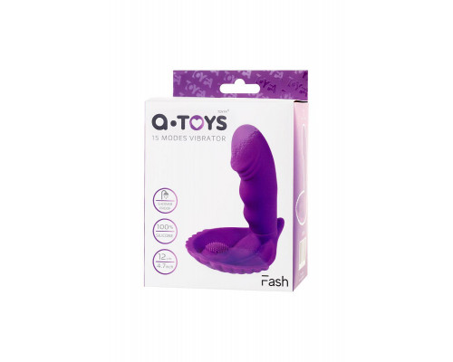 Вибратор A-Toys by TOYFA Fash с клиторальным стимулятором, силикон, фиолетовый, 12 см