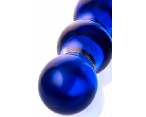 Двусторонний фаллоимитатор Sexus Glass, стекло, синий, 20,5 см