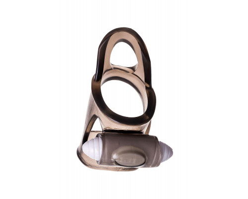 Эрекционное кольцо на пенис с вибрацией XLover by TOYFA, TPE, черный прозрачный, 7 см
