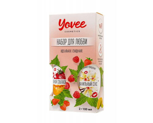 Набор гелей-смазок Yovee для любви (721007+721011), вкусовые (клубника/дыня+ваниль.сливки), 2х100 мл