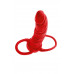 Насадка на пенис для двойного проникновения Black&Red by TOYFA , силикон, красный, 16,5 см