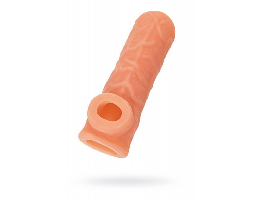 Насадка реалистичная KOKOS NUDE SLEEVE с дополнительной стимуляцией, TPE, телесная, 14 см