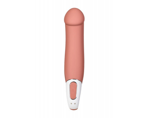 Нереалистичный вибратор Satisfyer Master, силикон, бежевый, 23,5 см.