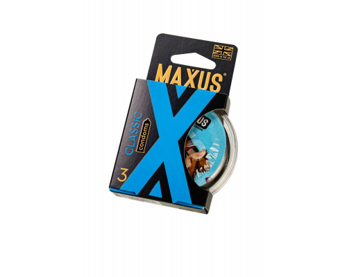 Презервативы Maxus Classic, классические, латекс, пластиковы кейс, 3 шт.