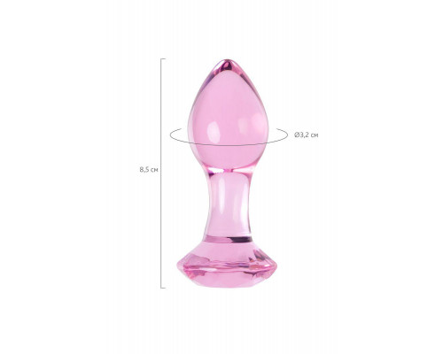 Анальная втулка Sexus Glass, стекло, розовая, 8,5 см