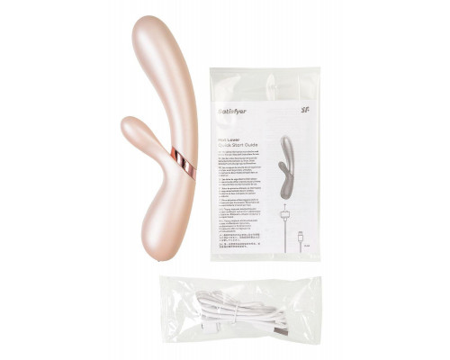 Вибратор Satisfyer Hot Lover Connect App с клиторальным стимулятором, золотистый, 20,4 см