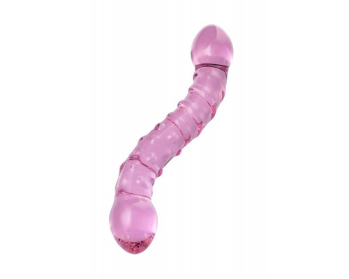Двусторонний фаллоимитатор Sexus Glass, стекло, розовый, 20,5 см