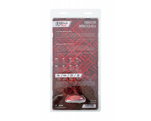 Вибратор Black&Red by TOYFA Monster Rex, силикон, красно-черный, 24,5 см