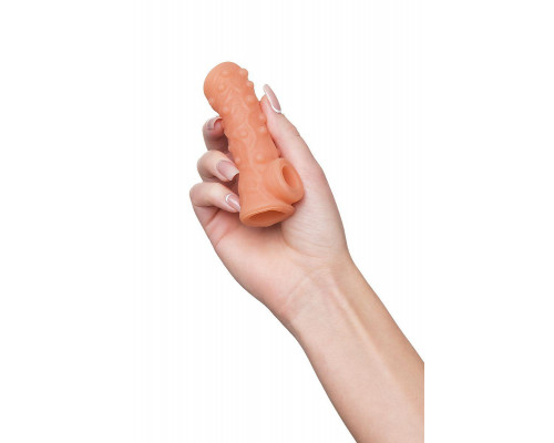 Насадка реалистичная KOKOS NUDE SLEEVE с дополнительной стимуляцией, TPE, телесная, 10 см