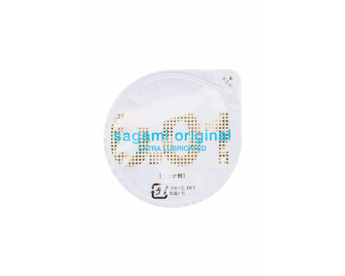 Презервативы Sagami, original 0.01, полиуретан, EXTRA LUB, 2 шт.