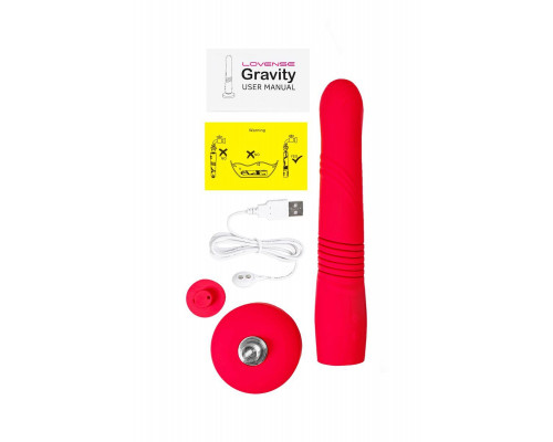 Фрикционный фаллоимитатор с вибрацией LOVENSE Gravity, красный, силикон, 25,9 см