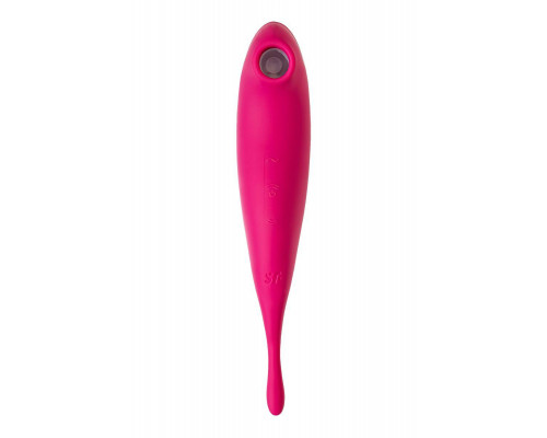 Точечный вибратор с вакуумной стимуляцией Satisfyer Twirling Pro Connect App, силикон, красный, 20см