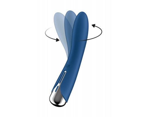 Вибратор для точки G  с ротацией Satisfyer Spinning Vibe 1, силикон, синий, 17,8 см
