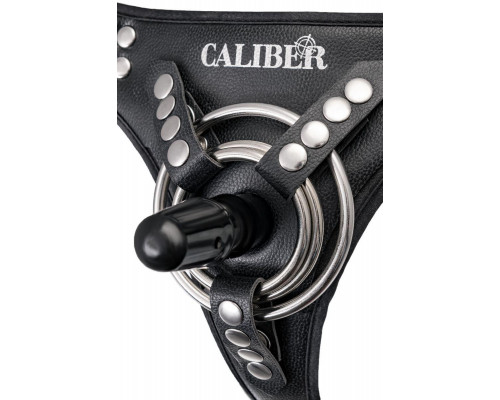 Трусики для страпона  RealStick CALIBER, экокожа, черные