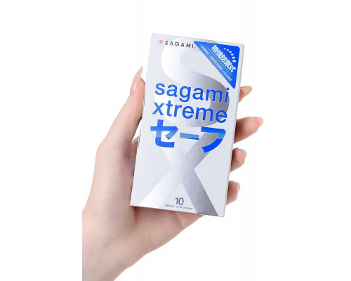Презервативы Sagami, xtreme, ultrasafe, латекс, 19 см, 5,2 см, 10 шт.