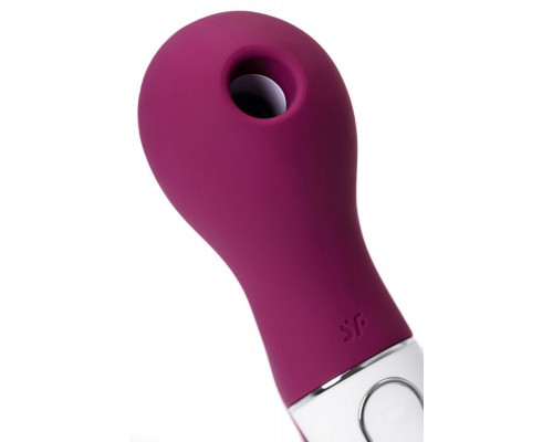 Вакуум-волновой стимулятор клитора с вибрацией Satisfyer Lucky Libra, силикон, бордовый, 15,7 см