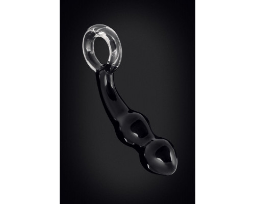 Стимулятор простаты Sexus Glass, стекло, черный, 17 см